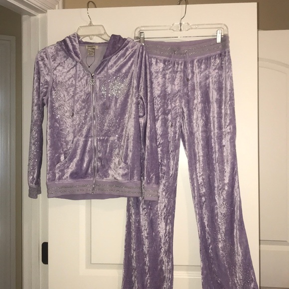 light purple velour tracksuit